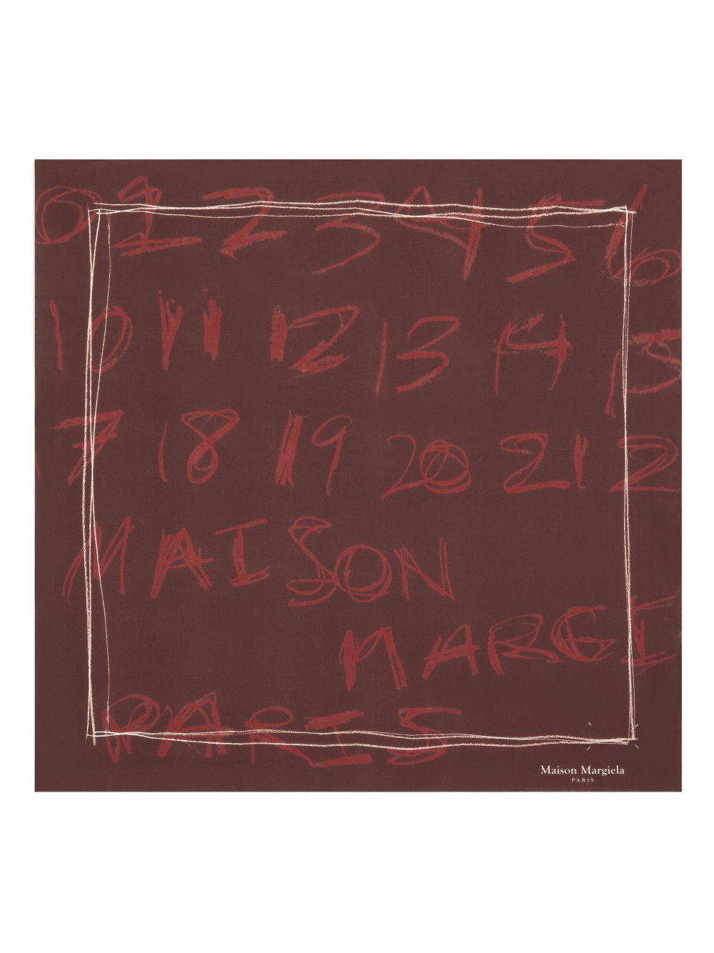 MAISON MARGIELA Foulard quadrato in seta marrone