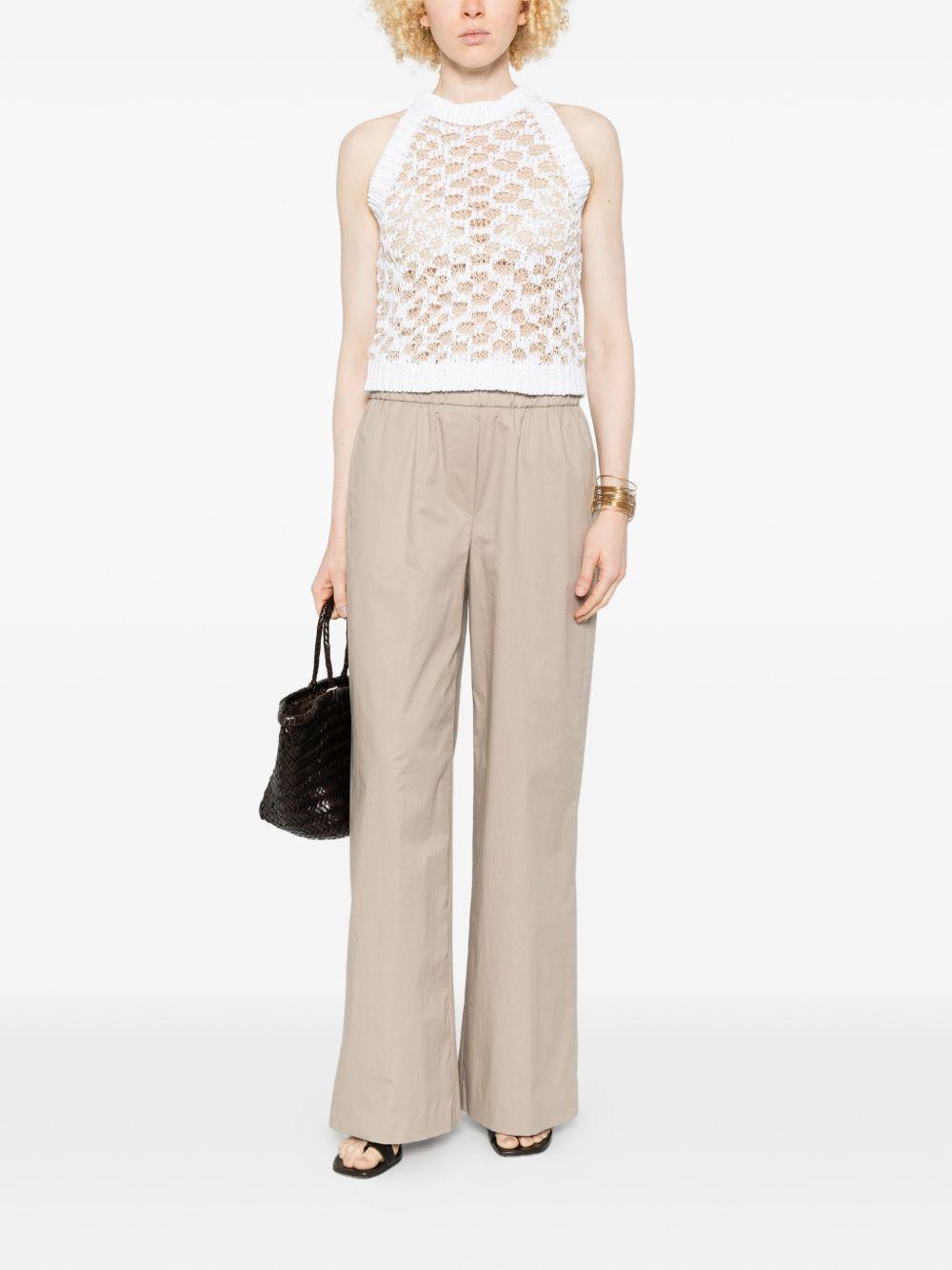 PESERICO Top in crochet a maglia larga bianco