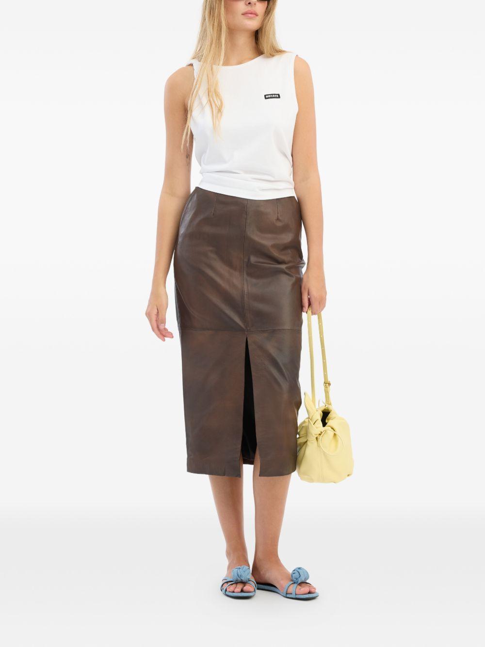 ROTATE T-shirt bianca con nodo e logo