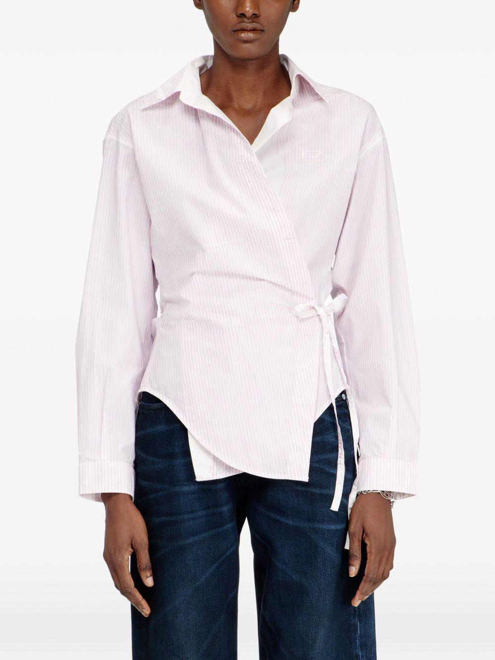 DIESEL Camicia a righe in cotone con chiusura simmetrica