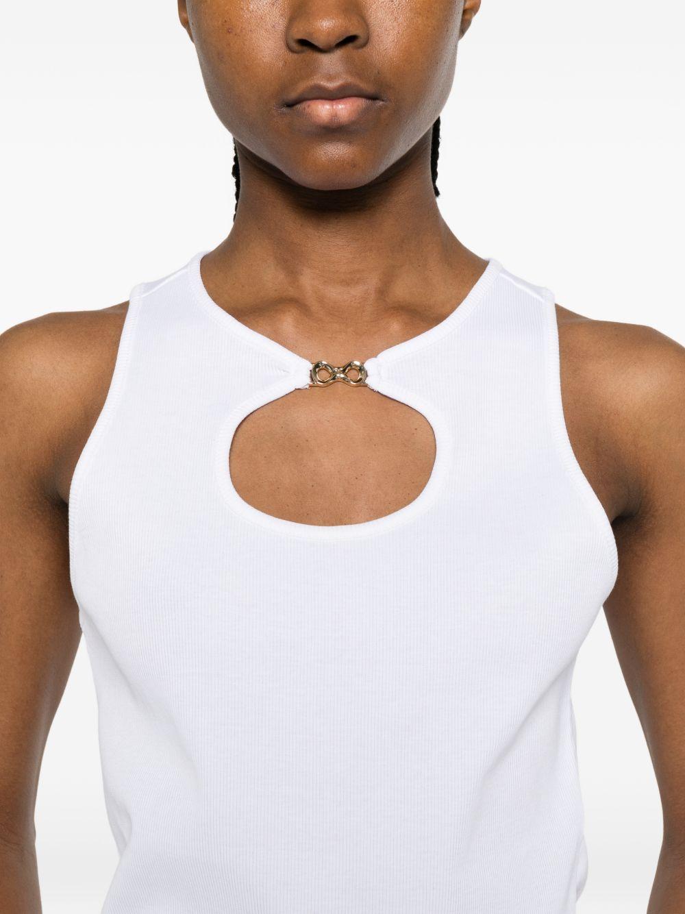 TWINSET T-shirt senza maniche bianca con charm