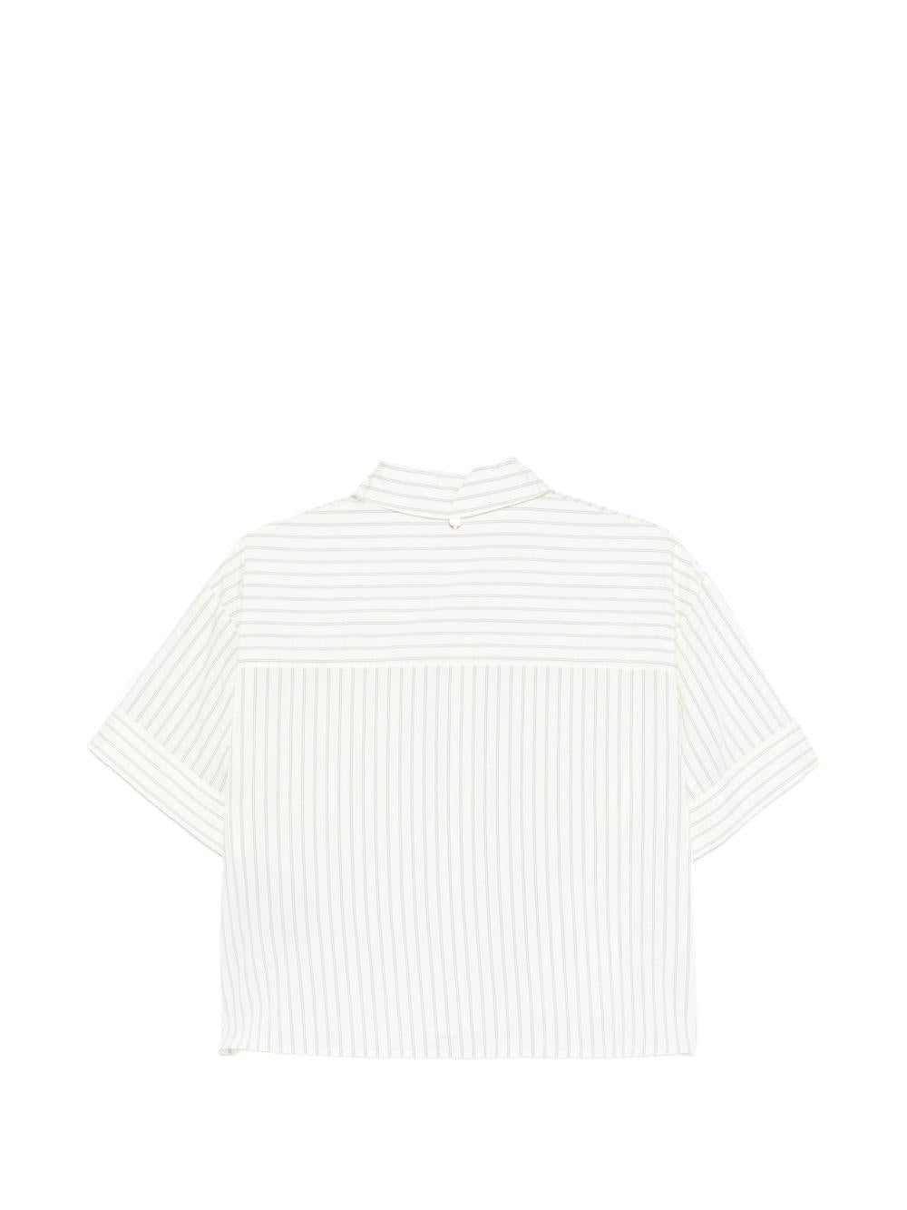 LIUJO Camicia bianca a righe a mezze maniche