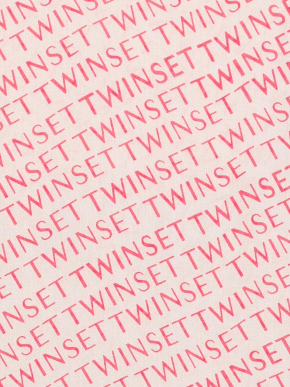TWINSET Foulard rosa con stampa floreale