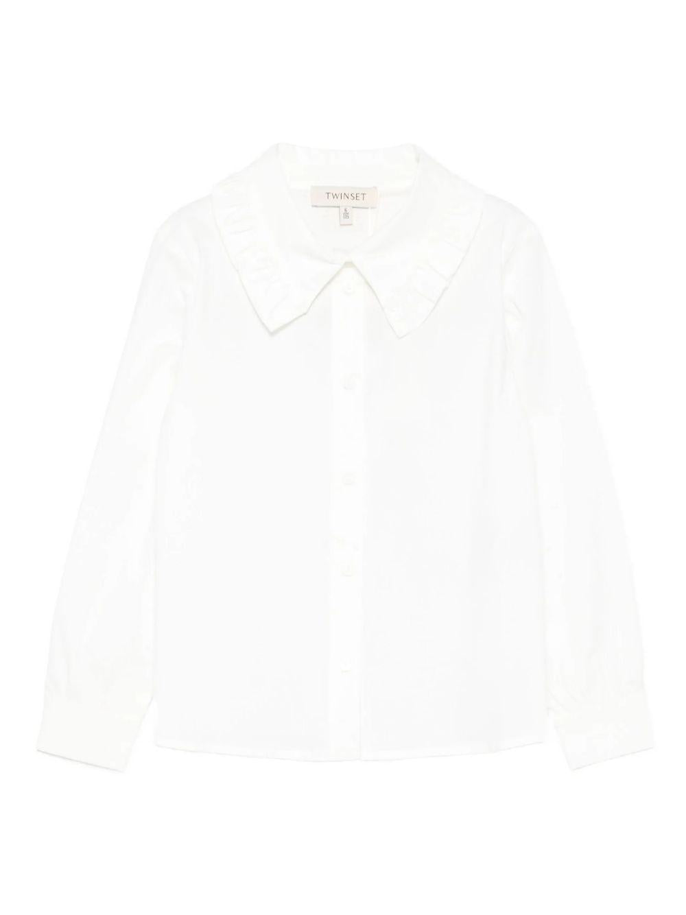 TWINSET Camicia con collo marinara in cotone bianco
