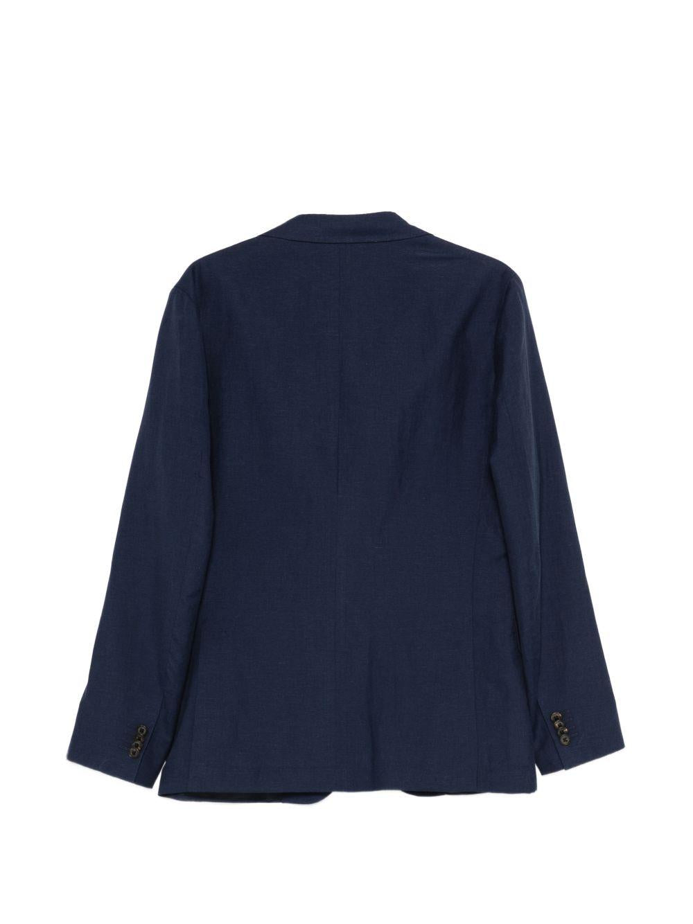 CORNELIANI Completo Monopetto blu in lana vergine misto lino