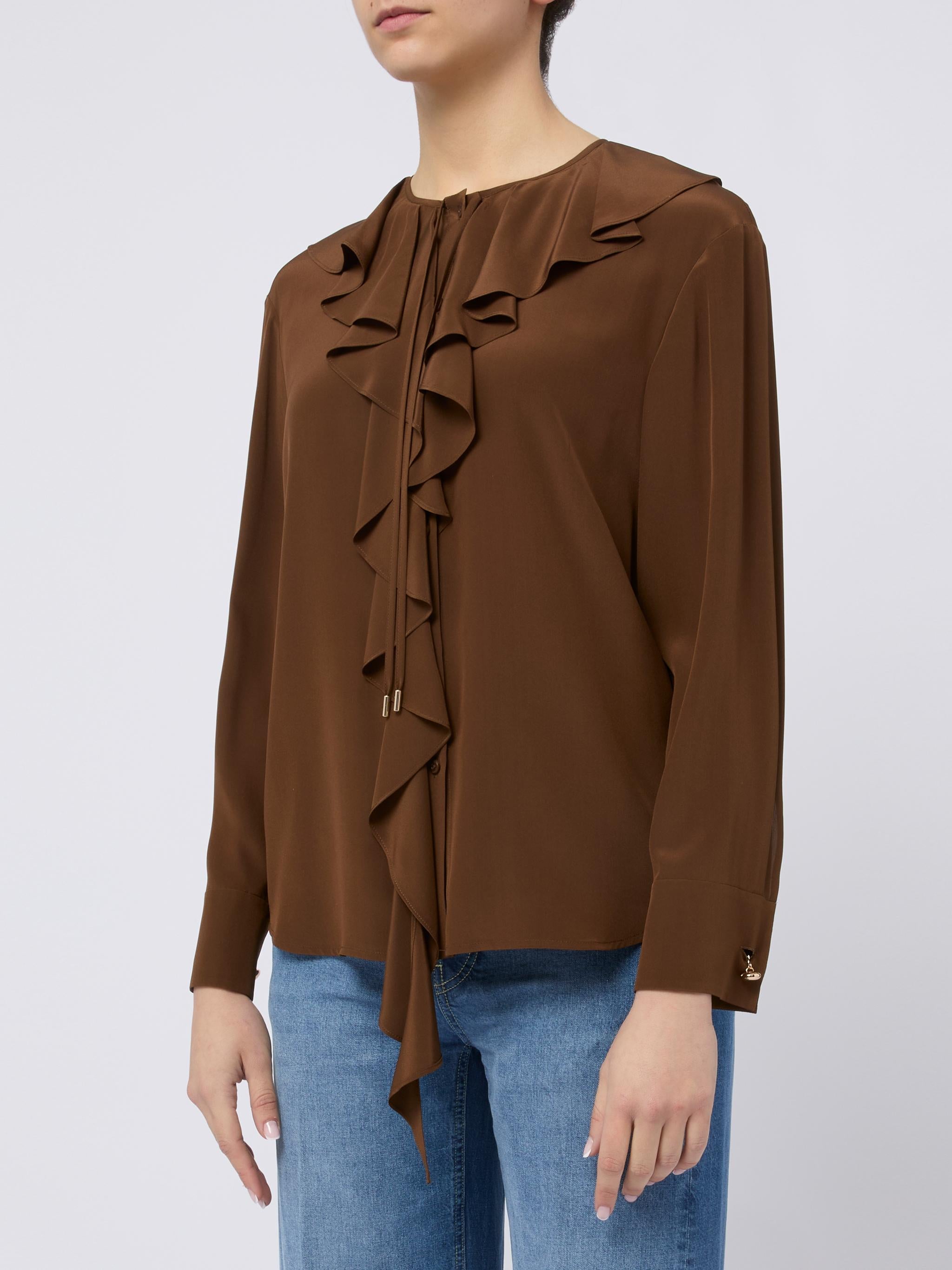 MAX MARA STUDIO Camicia Epica con ruches marrone