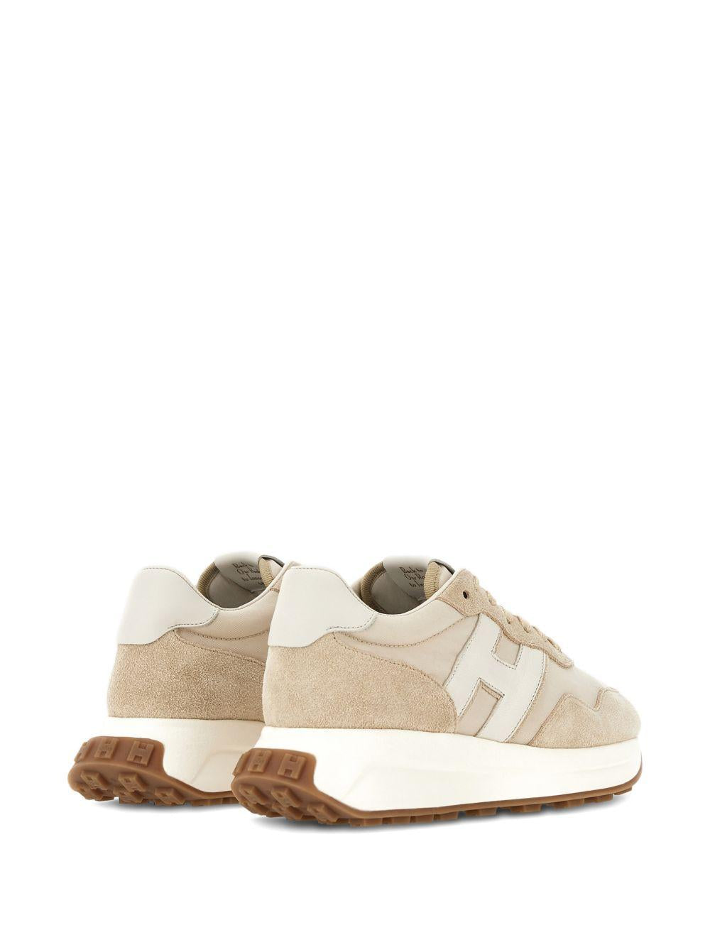 HOGAN Sneakers H641 in pelle beige<BR/>