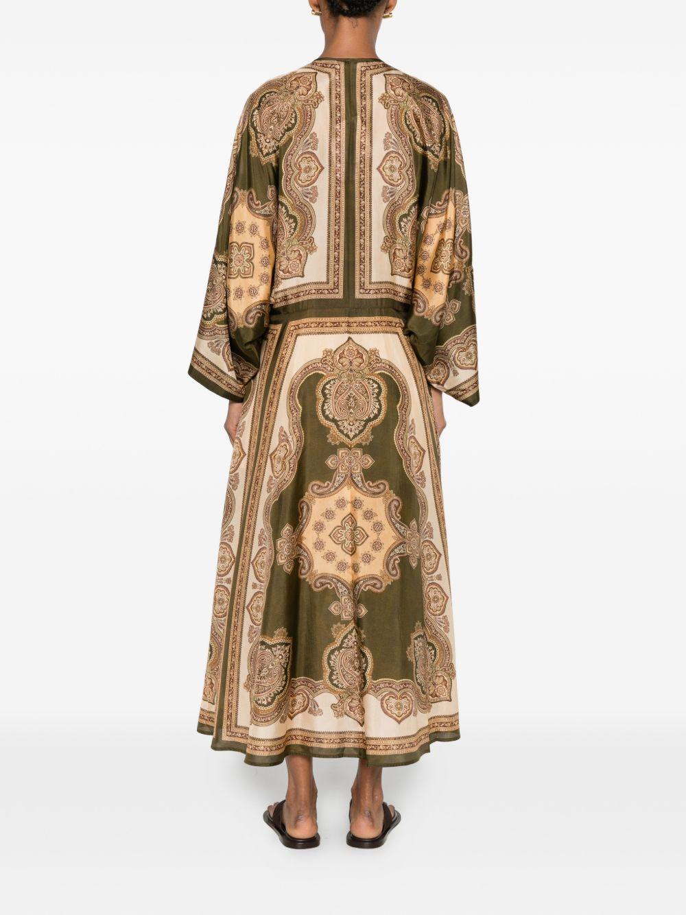 ZIMMERMANN Abito midi Mahon con stampa