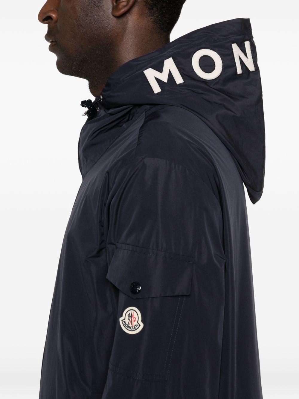 MONCLER Giacca blu con cappuccio e zip