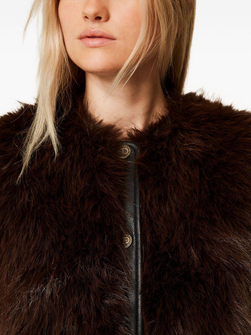 TWINSET Gilet in ecopeliccia marrone