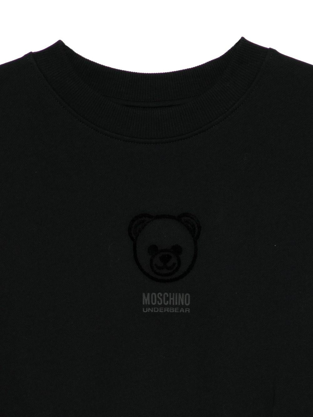 MOSCHINO UNDERWEAR Felpa Teddy Bear in cotone nero