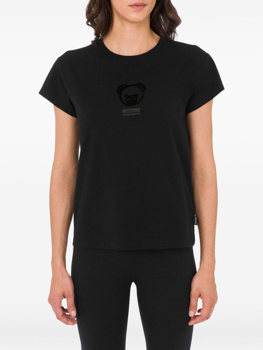 MOSCHINO UNDERWEAR Tshirt nera con logo Teddy Bear