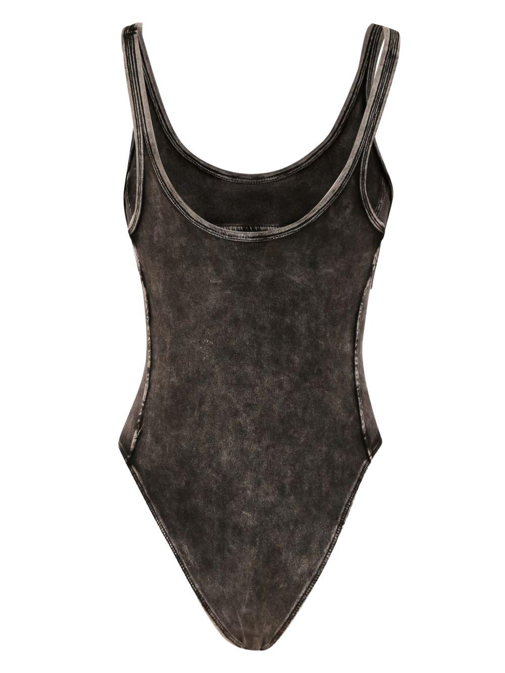 DIESEL Body nero slavato in cotone elasticizzato
