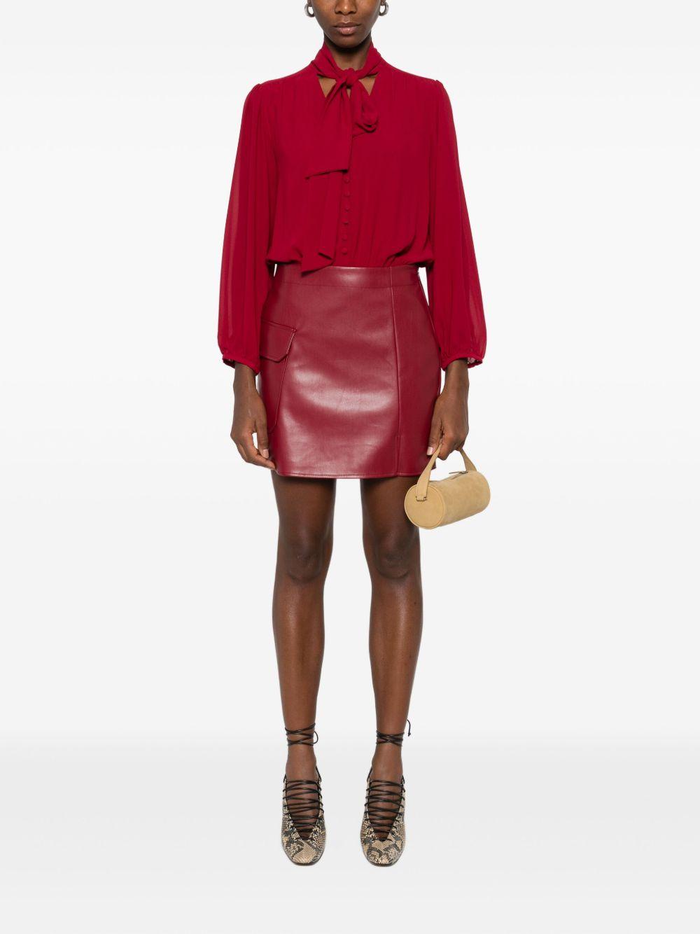 LIUJO Abito corto rosso con fiocco al collo