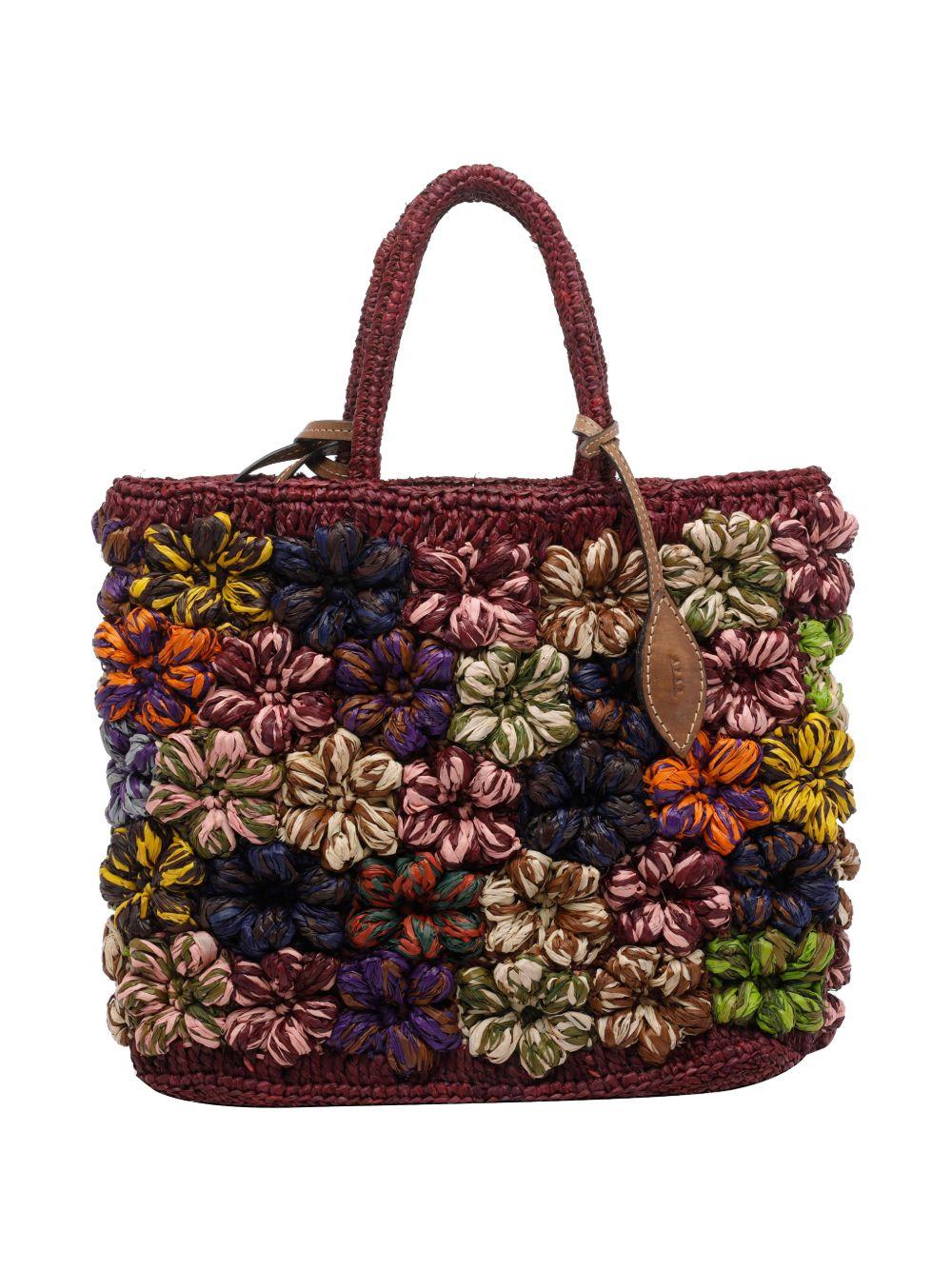 AFAR Borsa tote Flower in rafia