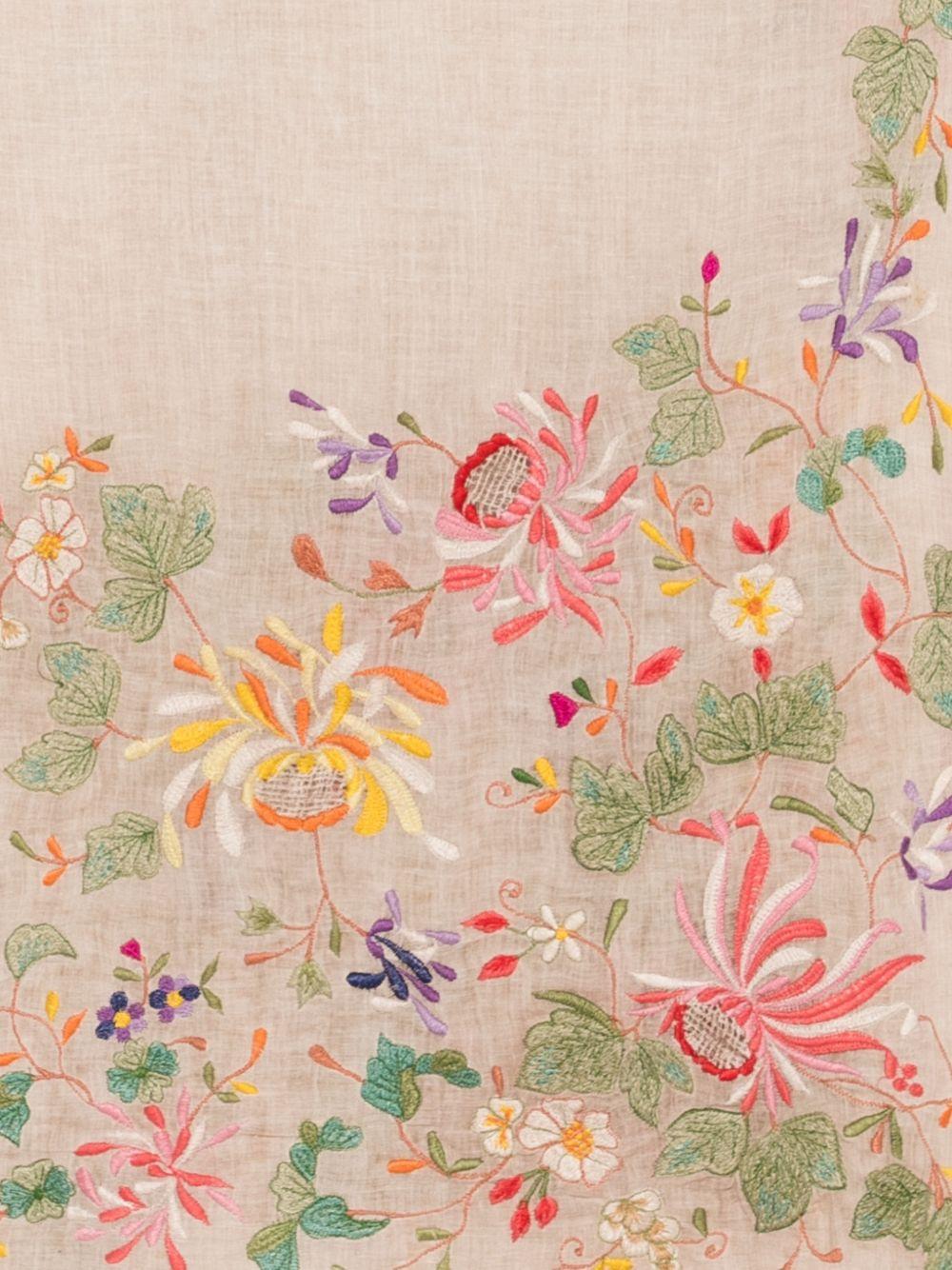 FALIERO SARTI Foulard Gerbera rosa chiaro con decorazione floreale