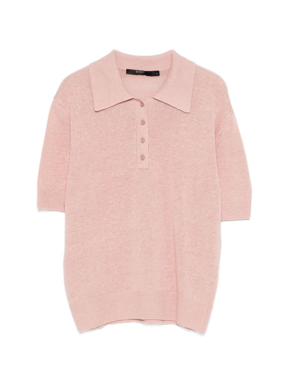 SEVENTY Polo a maniche corte in lino misto cotone