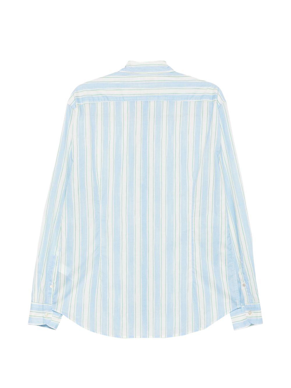 MC2 SAINT BARTH Camicia Sikelia in cotone a righe bianche e azzurre