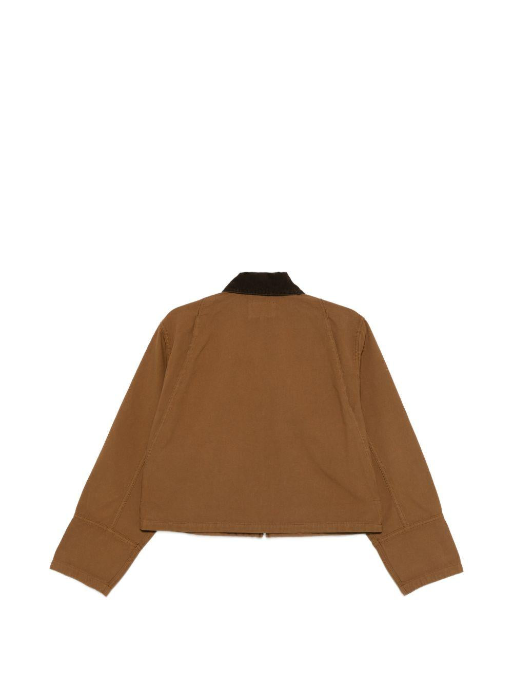CARHARTT WIP Giacca corta marrone con colletto in velluto