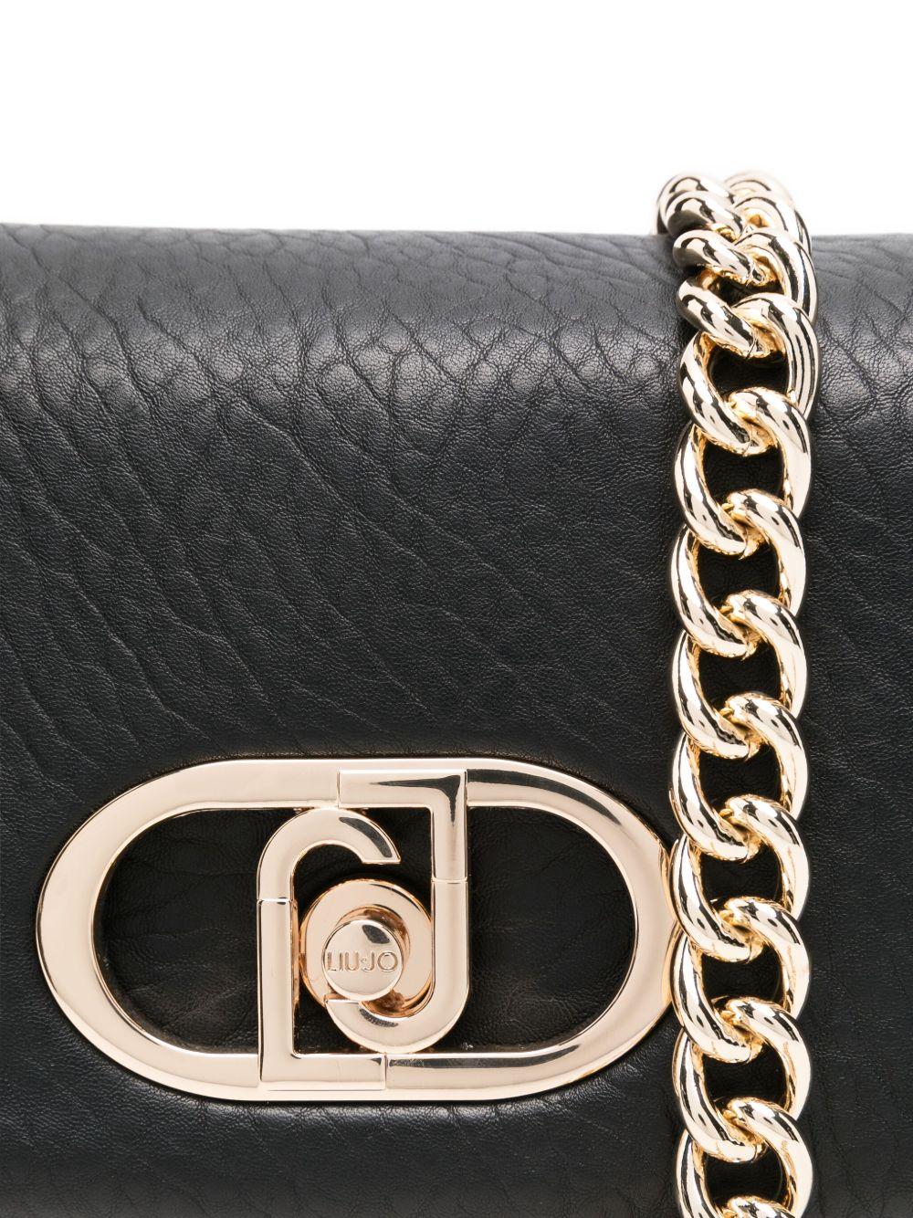 LIUJO Borsa nera con placca logo