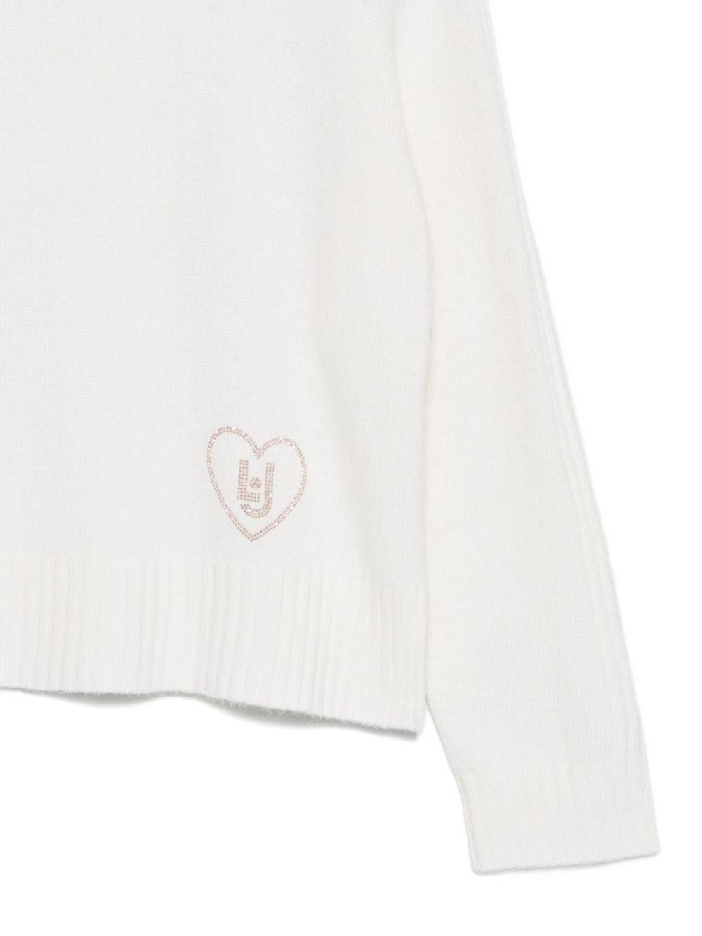 LIUJO Maglia bianca a collo alto con logo