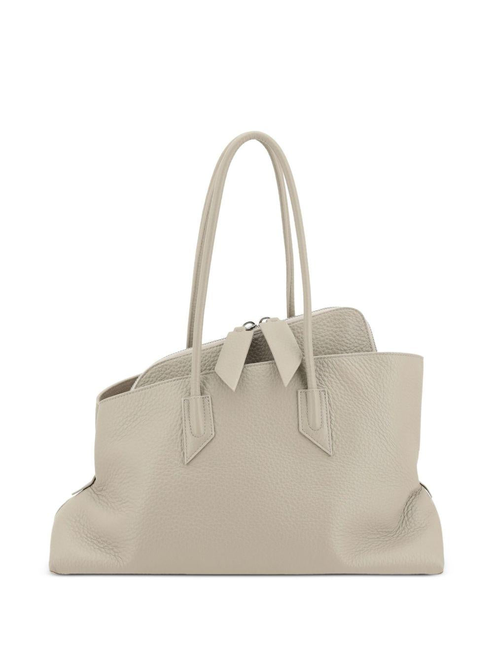THE ATTICO Borsa a spalla 'La Passeggiata' in pelle beige