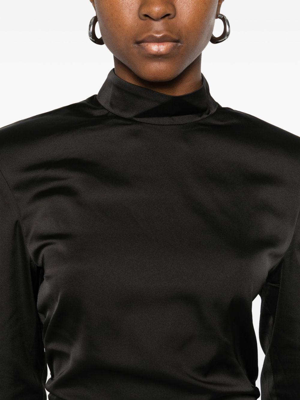 ROTATE Mini abito nero con arricciature