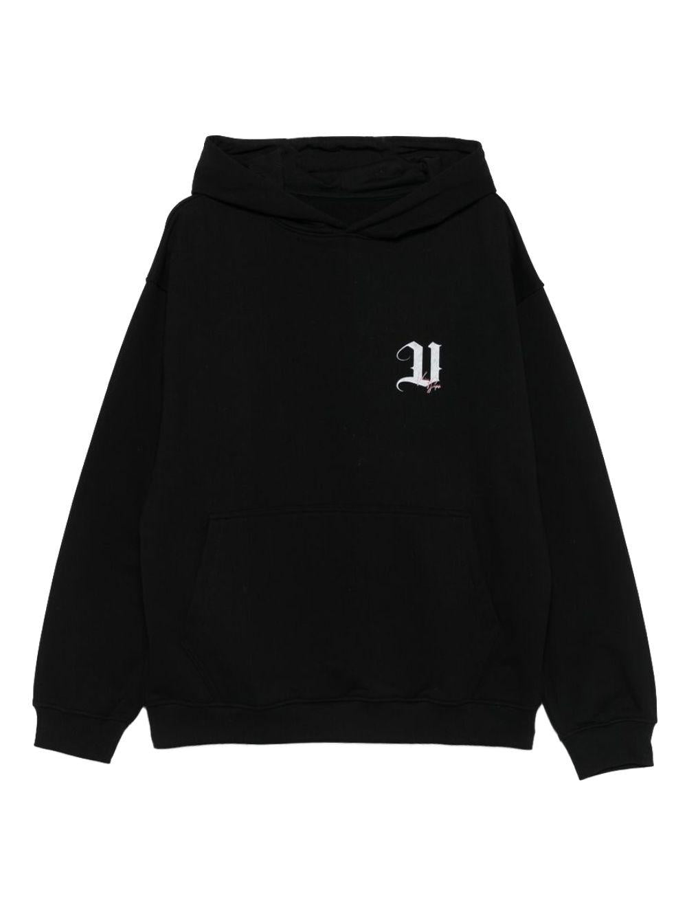 VISION OF SUPER Felpa nera con stampa del logo