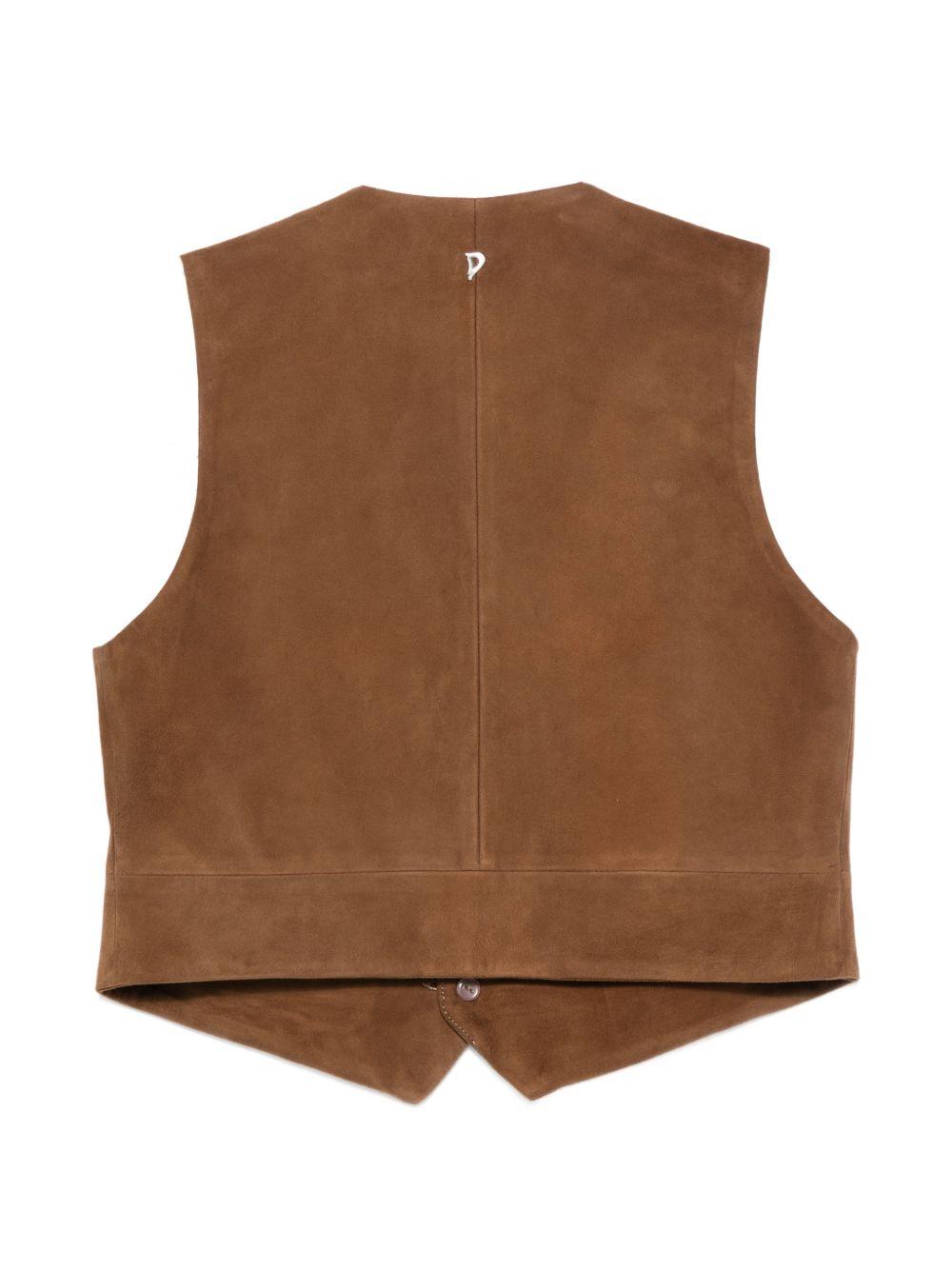 DONDUP Gilet in pelle scamosciata