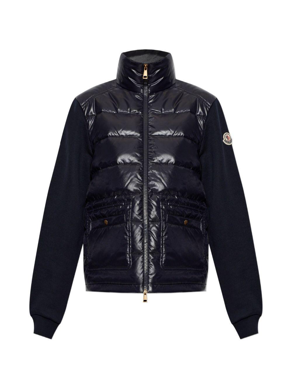 MONCLER Giacca piumino nero imbottito con tasche
