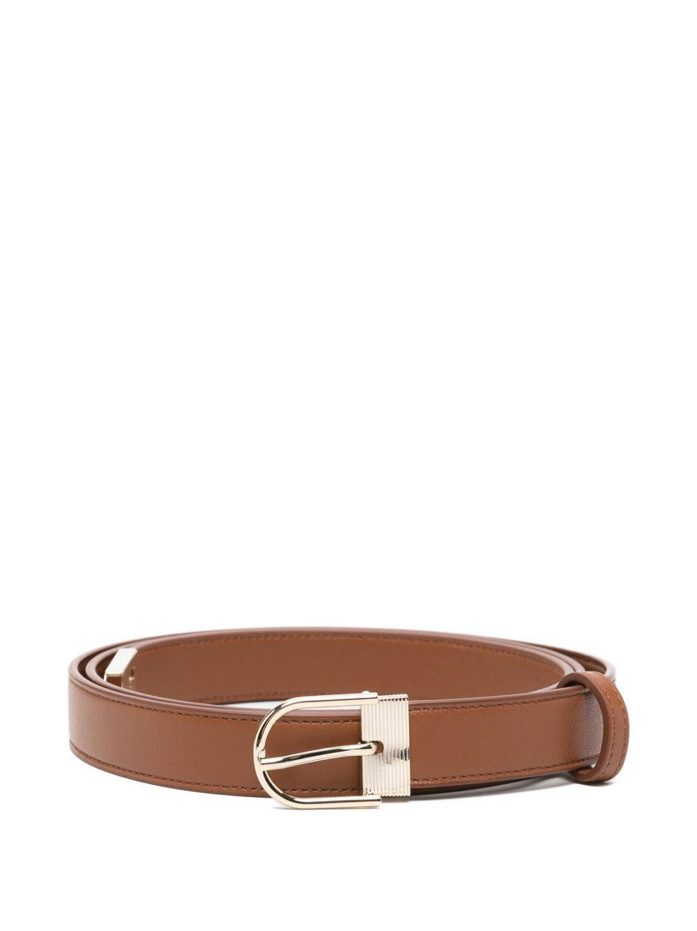 VICTORIA BECKHAM Cintura marrone con fibbia dorata