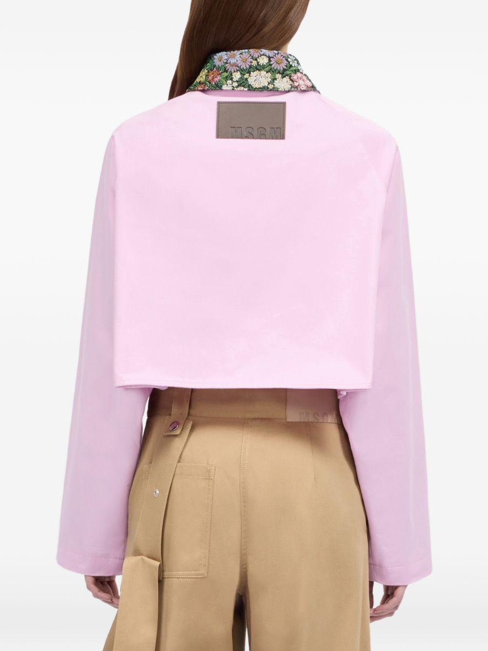 MSGM Giacca rosa con colletto floreale