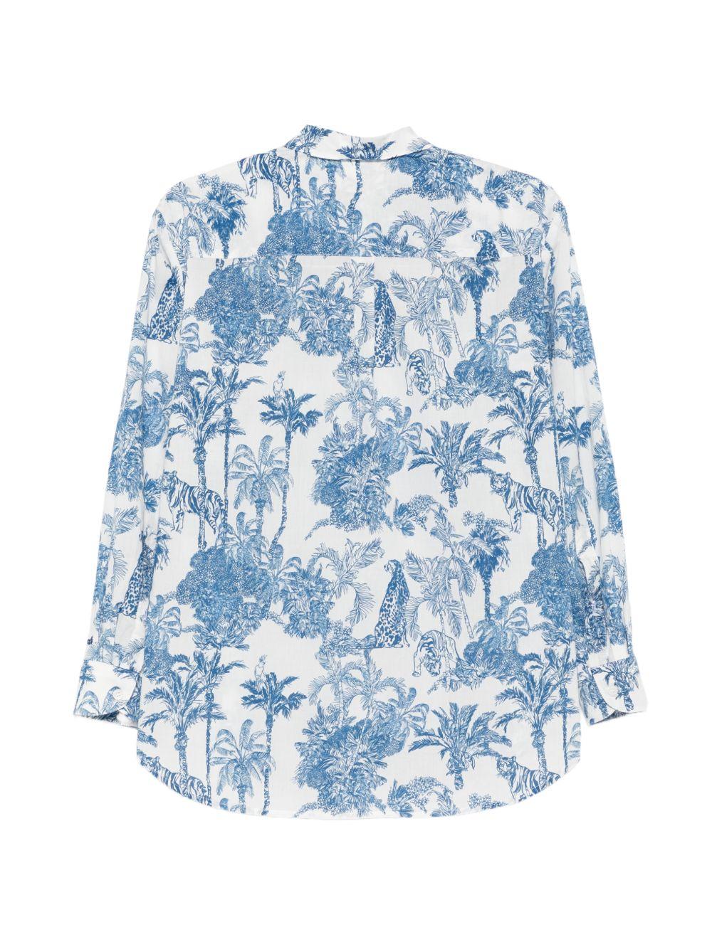 MC2 SAINT BARTH Camicia Brigitte con stampa floreale blu