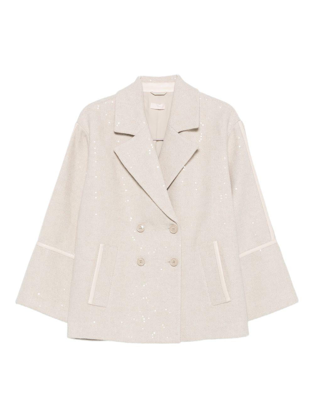 LIUJO Cappotto beige con paillettes