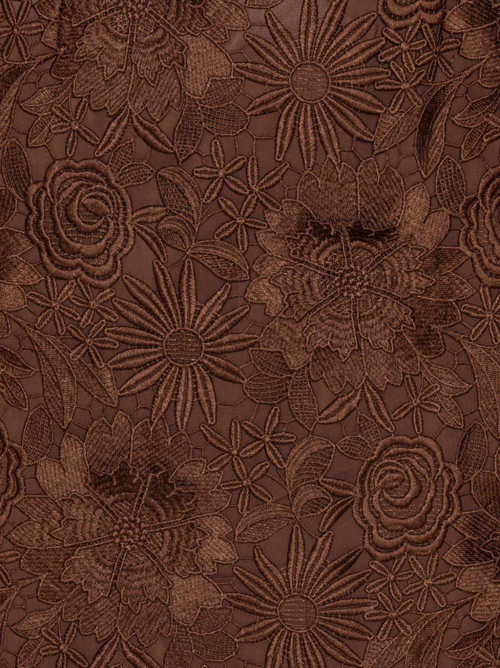 ROTATE Abito midi marrone con pizzo floreale