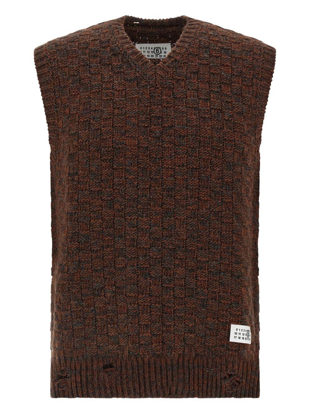 MM6 MAISON MARGIELA Gilet in maglia marrone