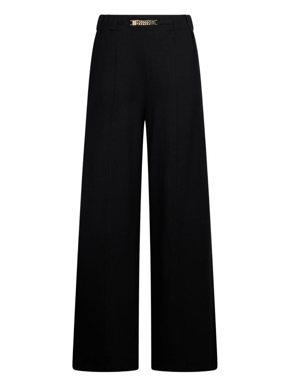 LIUJO Pantaloni neri in jersey con dettaglio catena