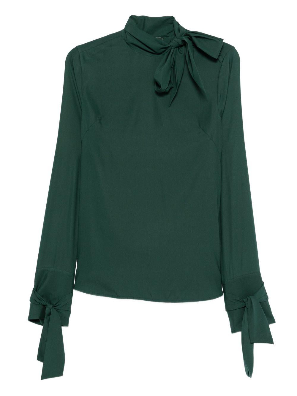 ERMANNO SCERVINO Blusa con fiocco verde scuro