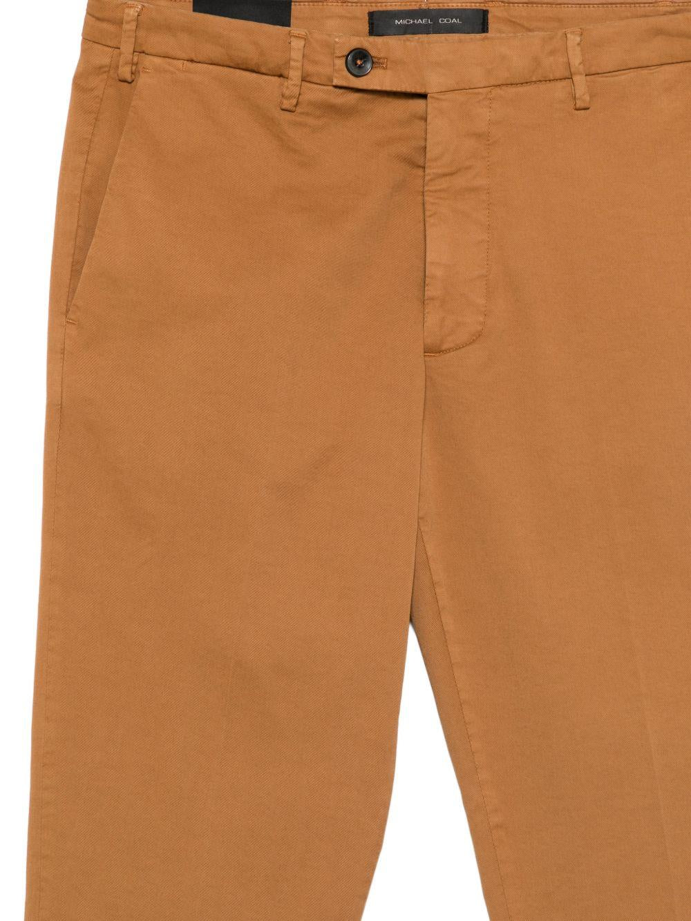 MICHAEL COAL Pantaloni Brad in cotone marrone