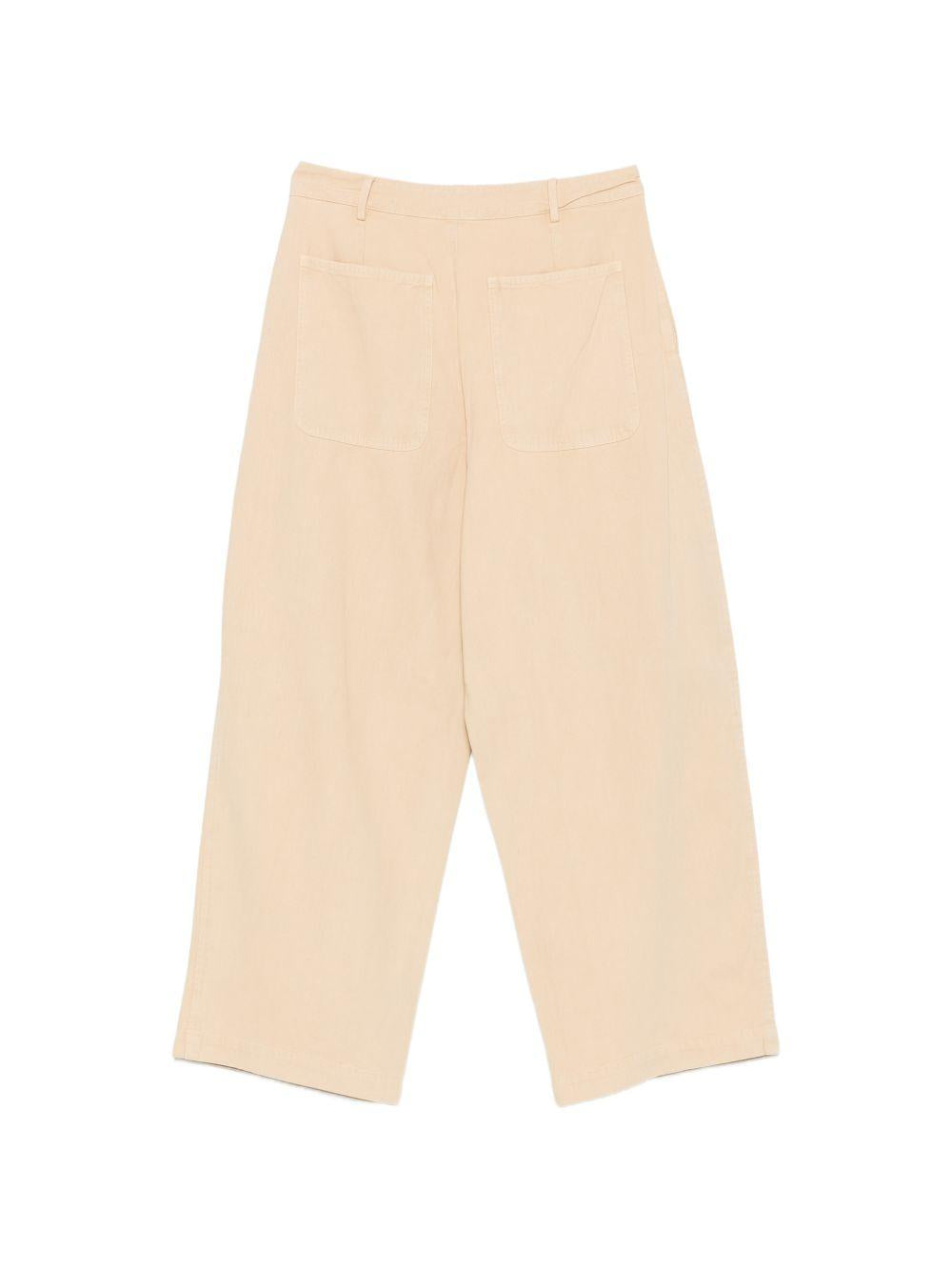 LIUJO Jeans barrel beige con ricami