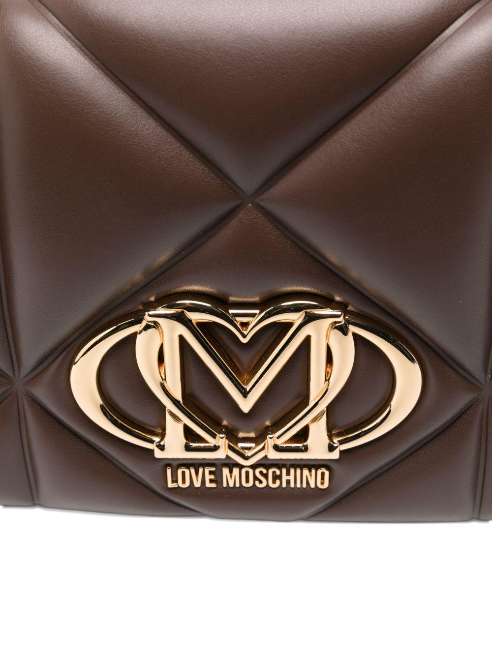 LOVE MOSCHINO Borsa a tracolla trapuntata marrone