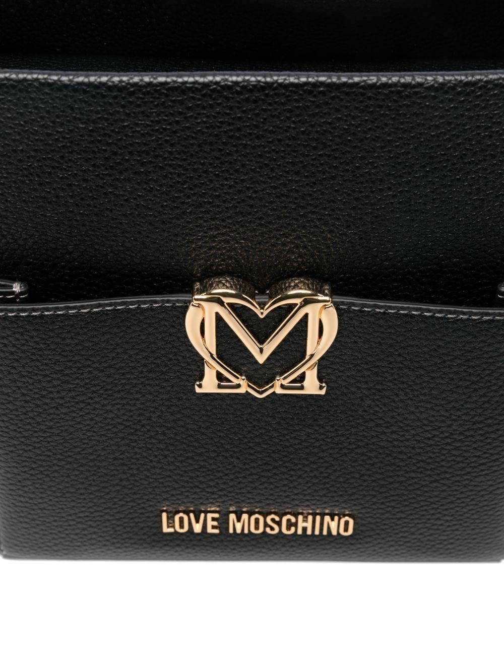 LOVE MOSCHINO Borsa a mano nera in ecopelle con tracolla