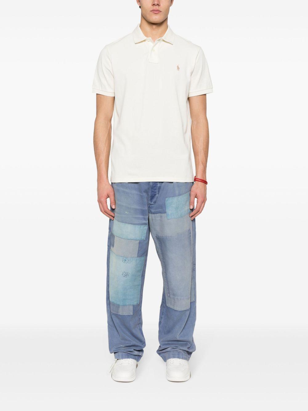 POLO RALPH LAUREN Polo in cotone beige con cavallino ricamato