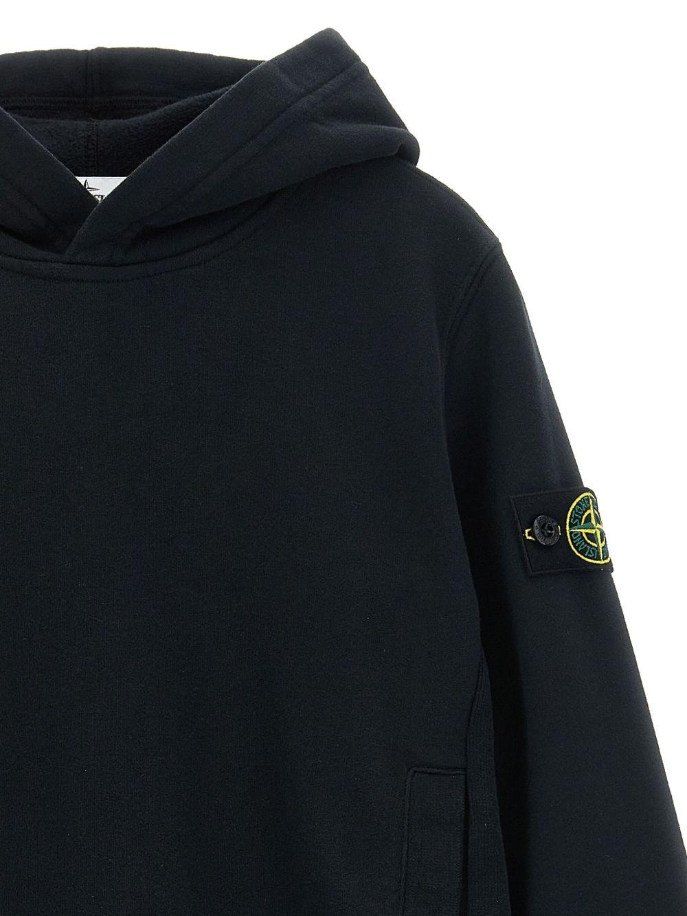 STONE ISLAND Felpa con cappuccio nera