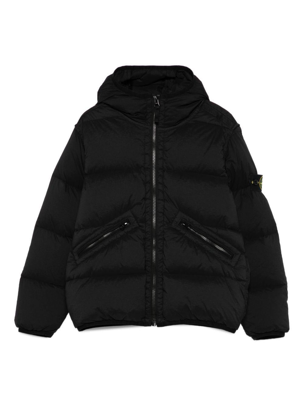 STONE ISLAND Piumino trapuntato con logo