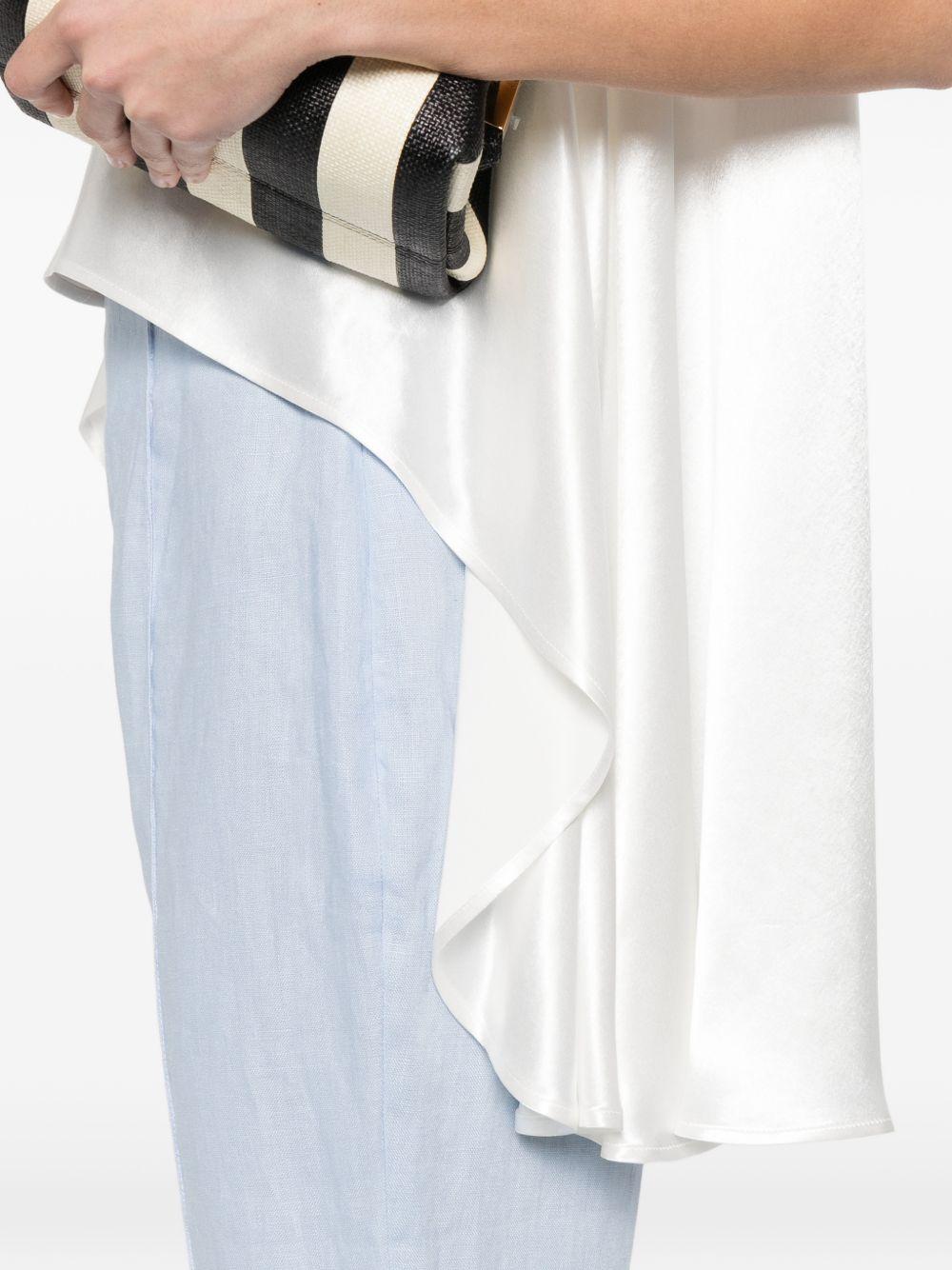 ELEH Top asimmetrico in tessuto lucido bianco