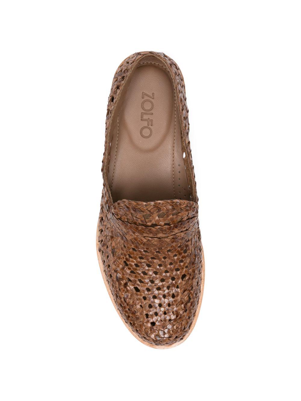 ZOLFO Mocassini Moon intrecciati marroni