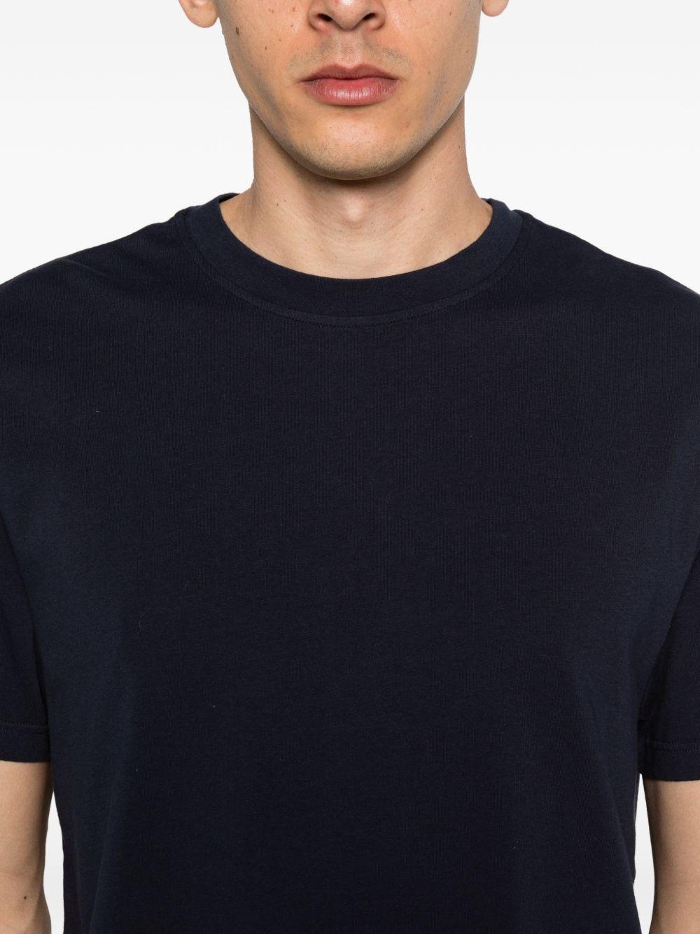 SCAGLIONE T-shirt in cotone blu navy a maniche corte