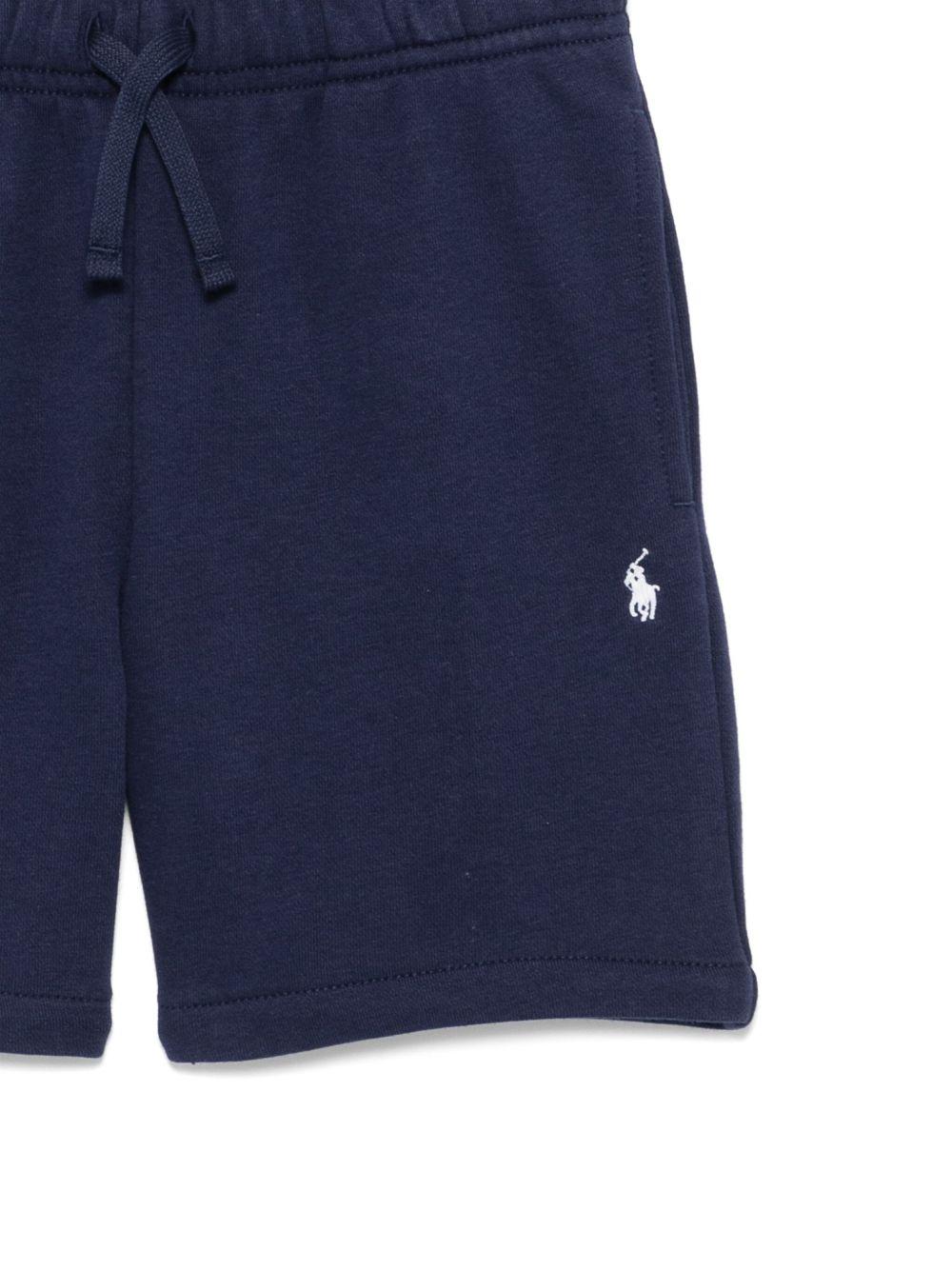 POLO RALPH LAUREN Pantaloncini sportivi blu con tasche e logo