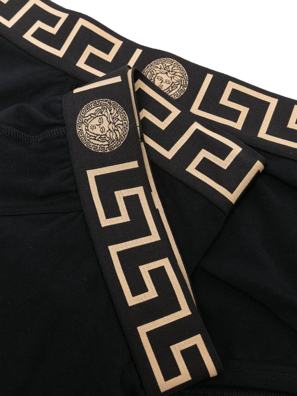 VERSACE Boxer in cotone nero in confezione da due